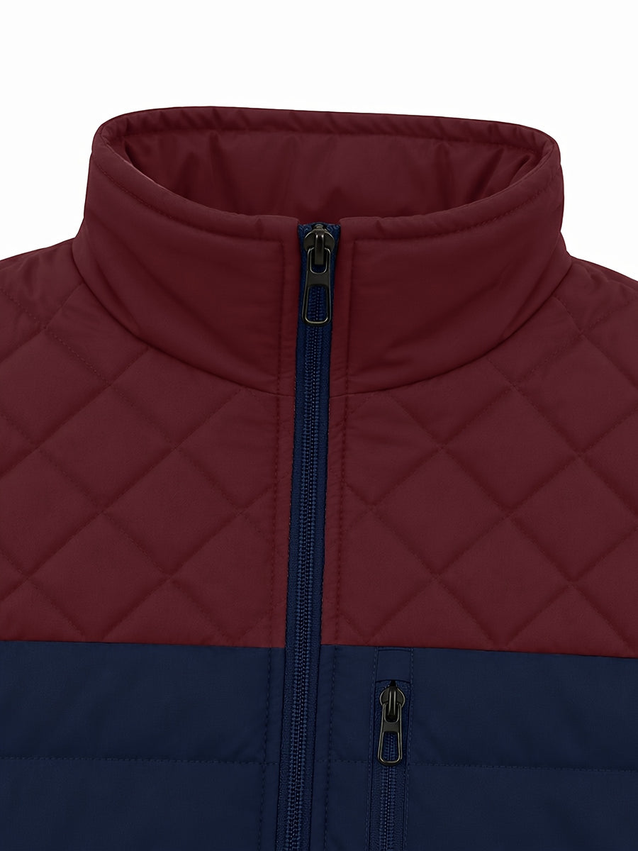 Veste matelassée, coupe-vent, à col montant, col montant, détail du vêtement