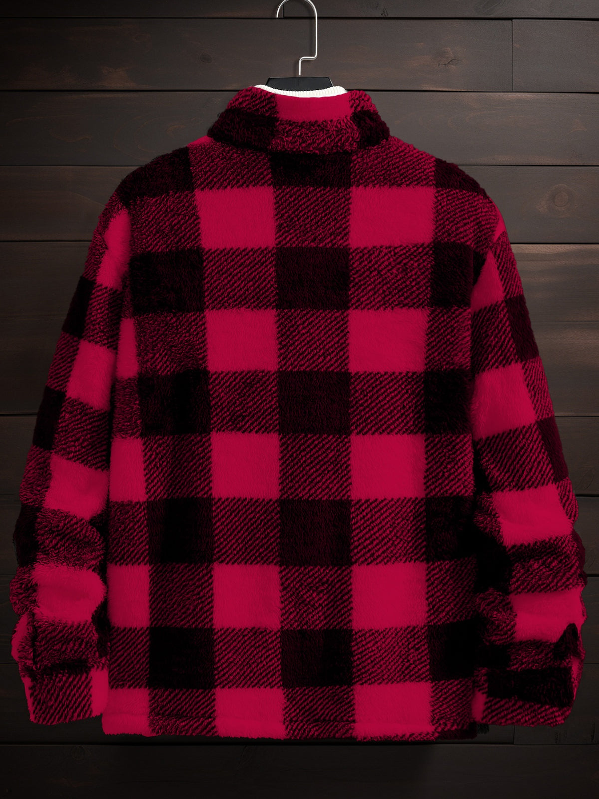 Veste long pour homme, polaire, à revers, kaki