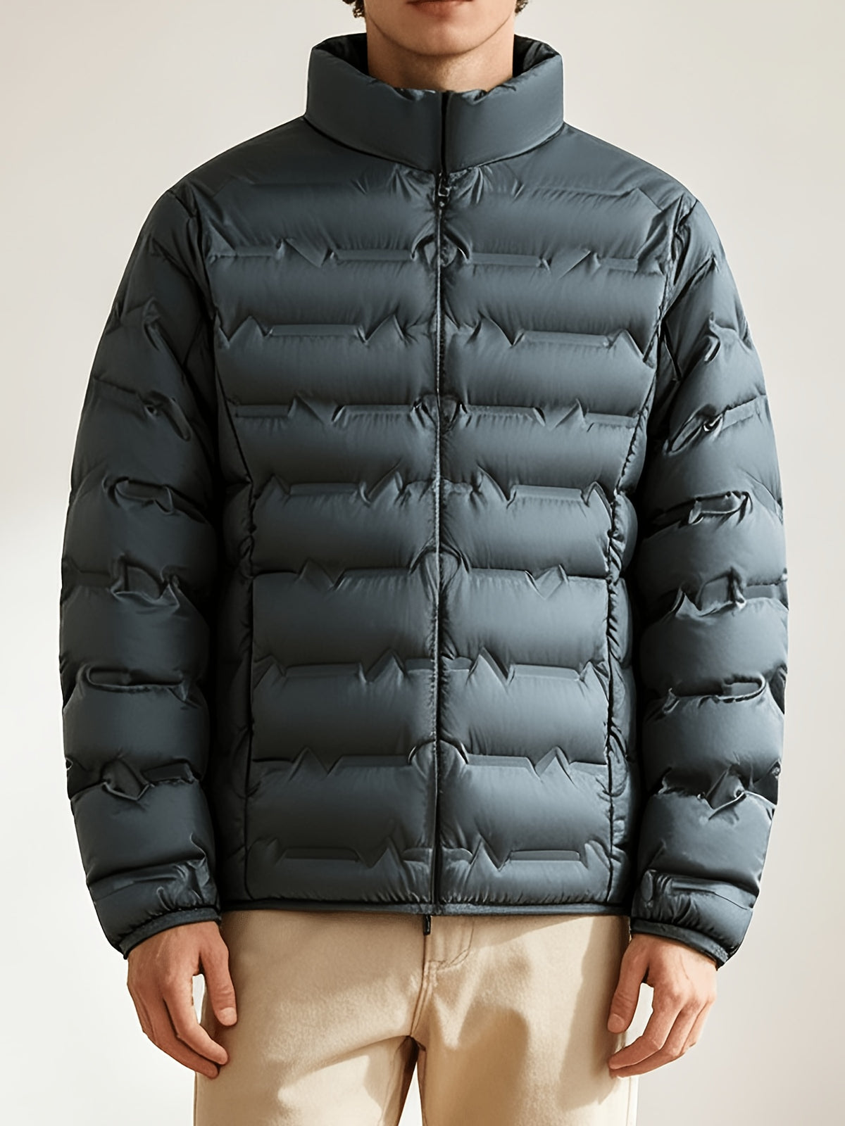 Veste matelassée pour homme, grandes tailles, à col montant