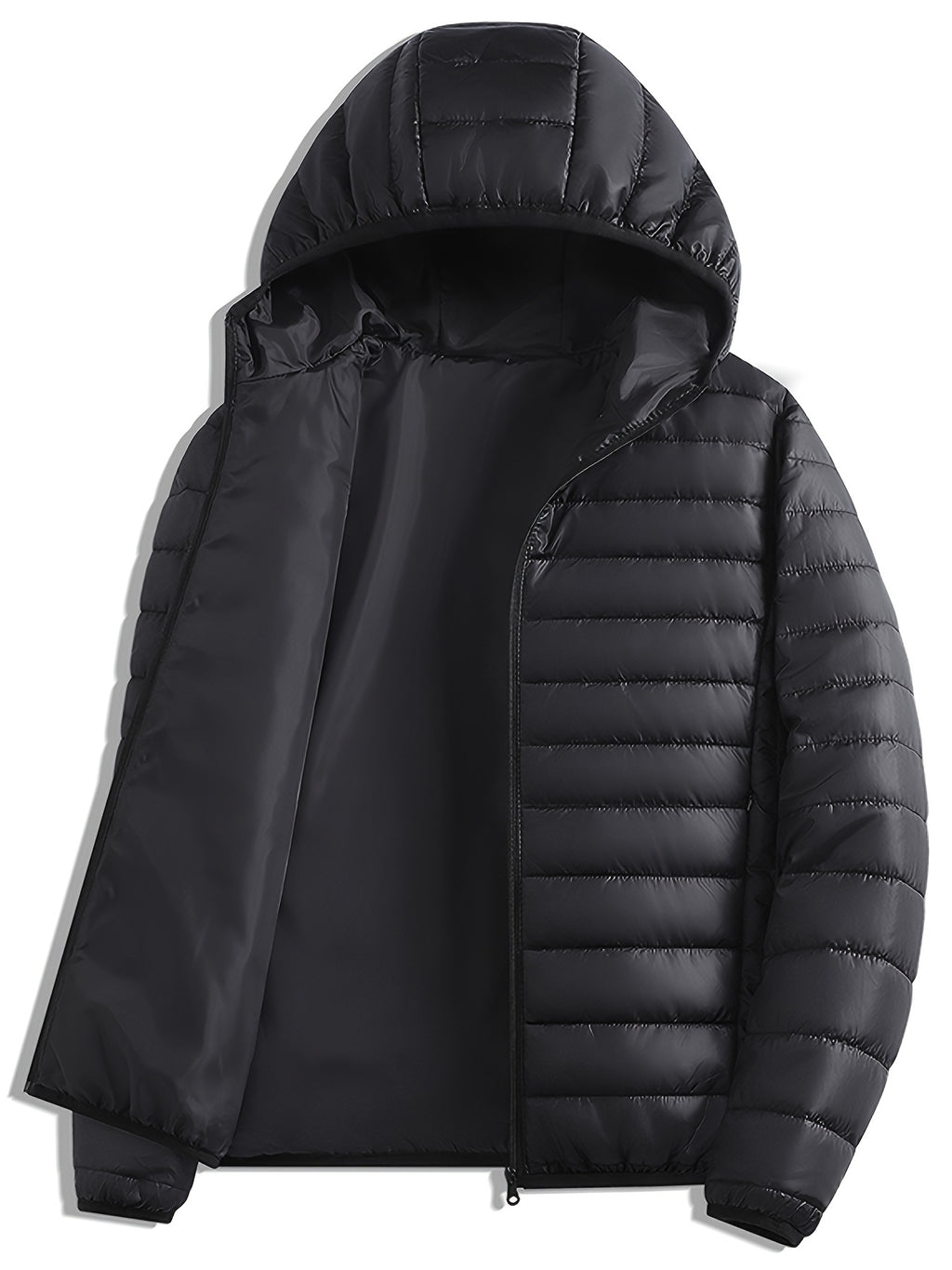 Veste pour homme, coupe-vent, à capuche, noir