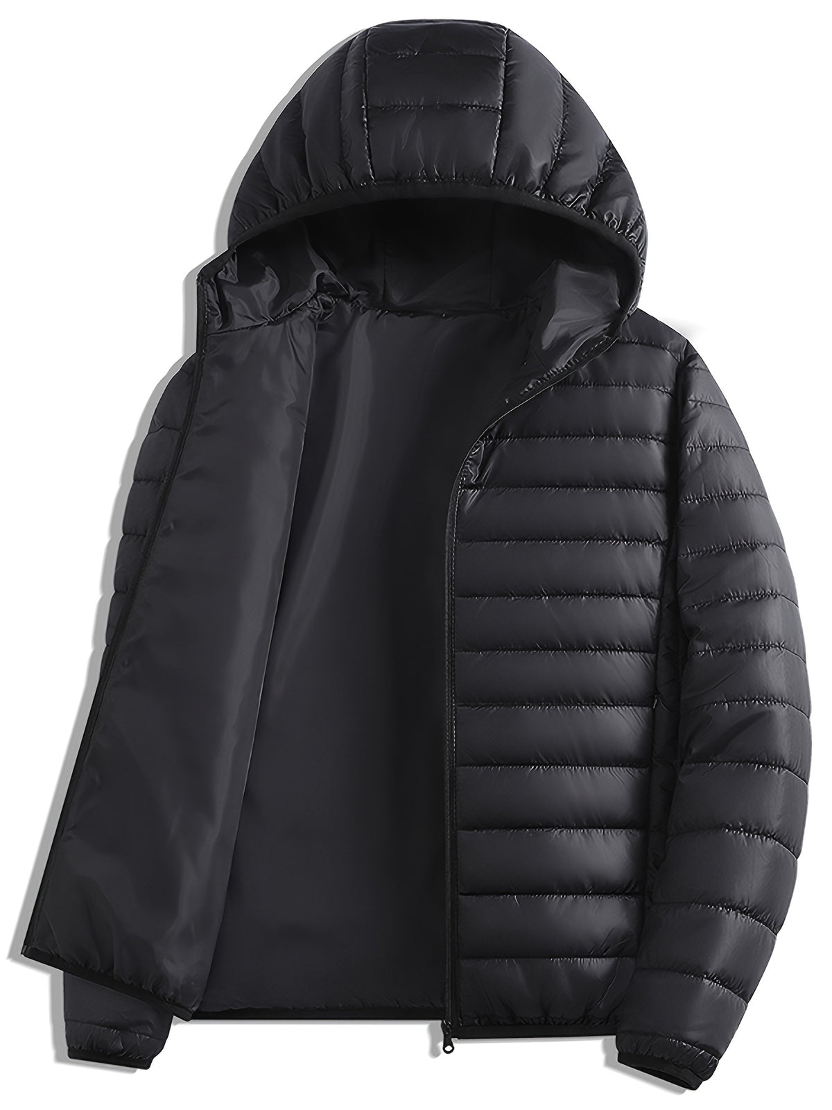 Veste pour homme, coupe-vent, à capuche, noir
