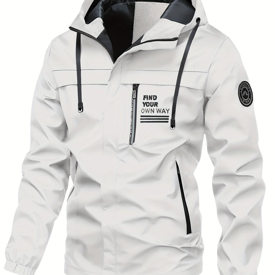 Veste long, coupe-vent, à capuche, vert clair, coloris blanc