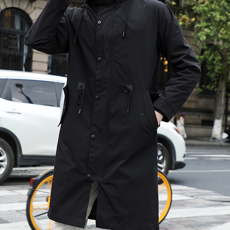 Trench, à capuche, automne/hiver, coloris noir