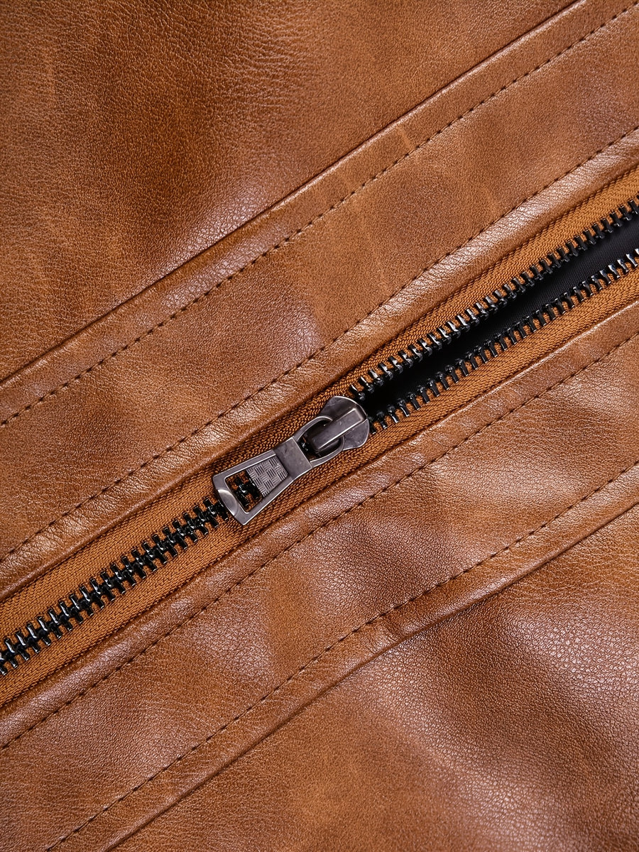 Veste en cuir PU de haute qualité, tailles américaines, parfaite pour un usage quotidien et en extérieur au printemps et en automne, détail du vêtement