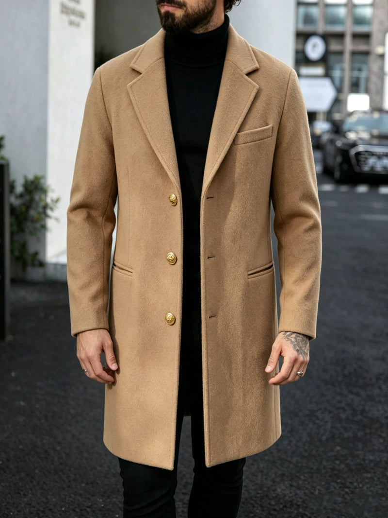 Trench pour homme, à revers, gris clair