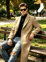 Trench, tweed, à revers, noir