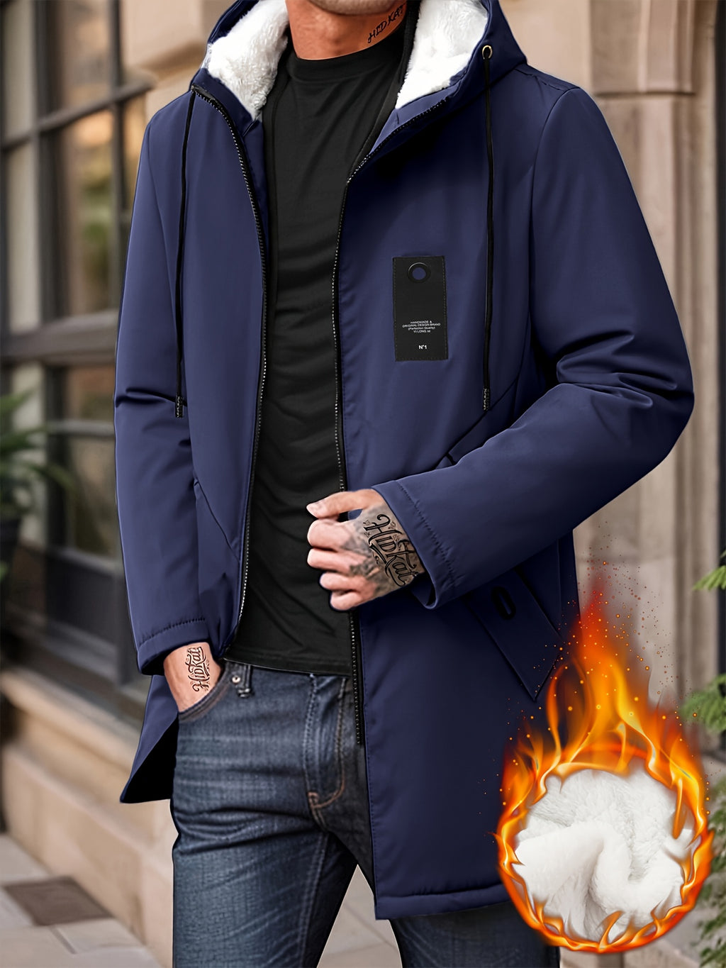Manteau matelassé pour homme, à capuche, modele 3