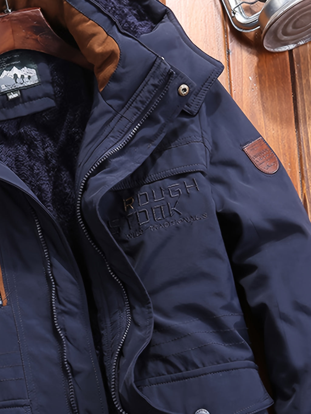 Veste pour homme, polaire, à capuche, bleu foncé