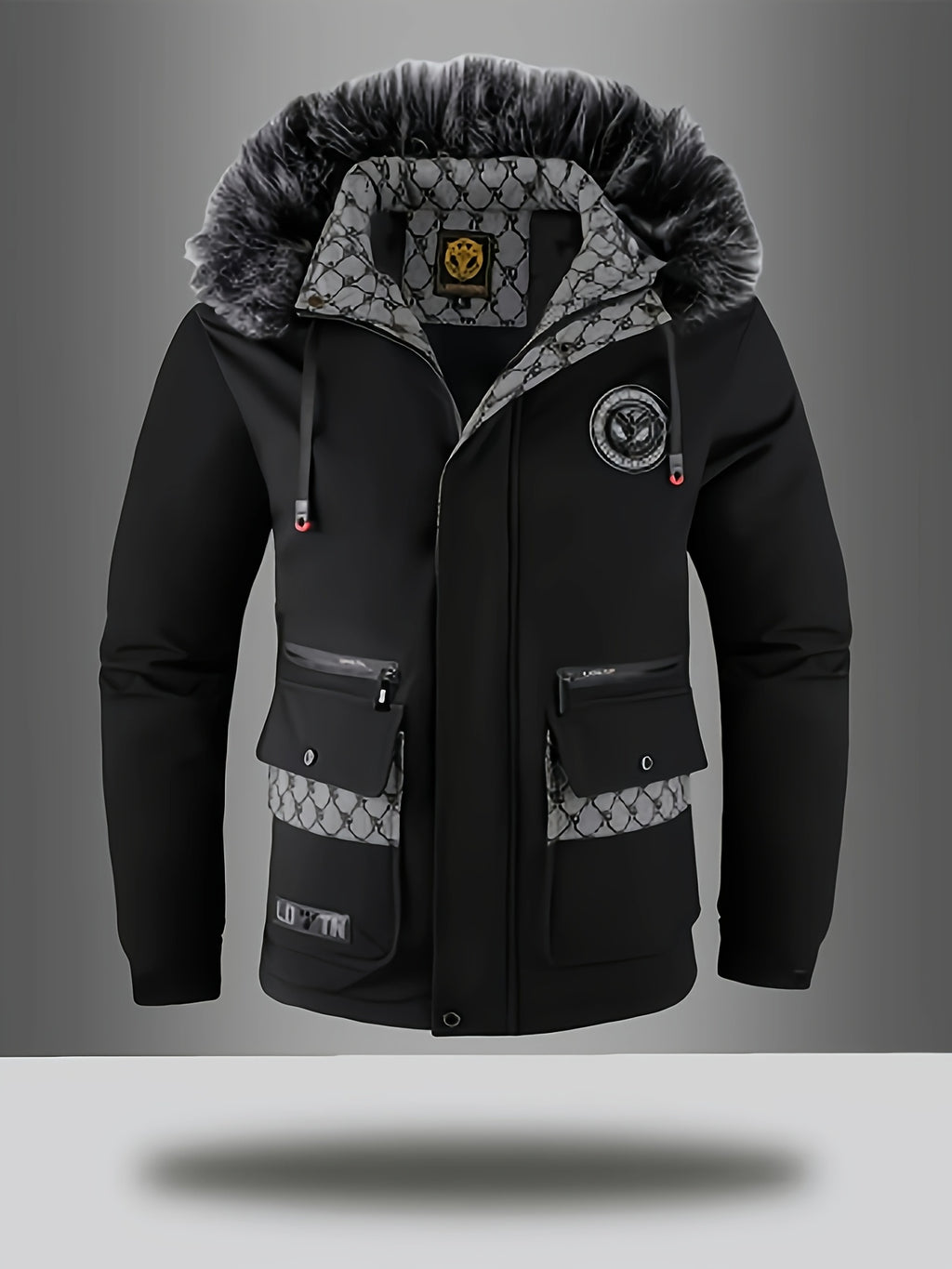 Manteau pour homme, à capuche, mandarine