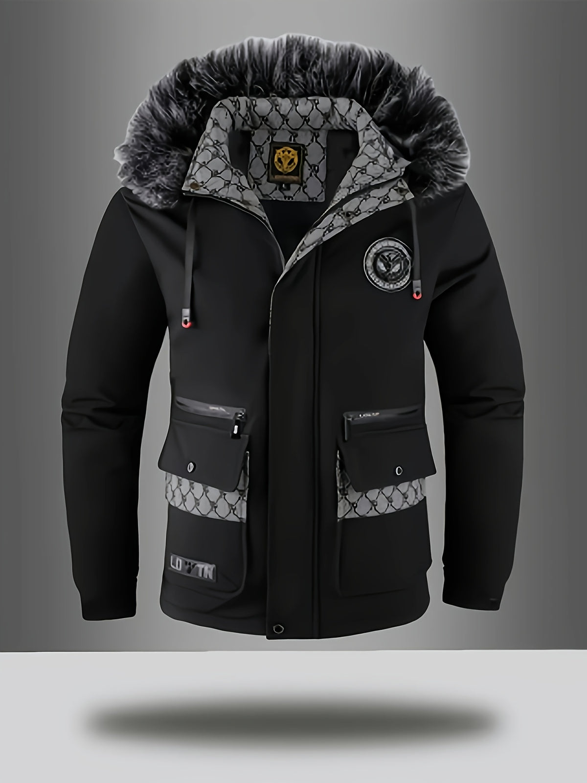 Manteau pour homme, à capuche, mandarine