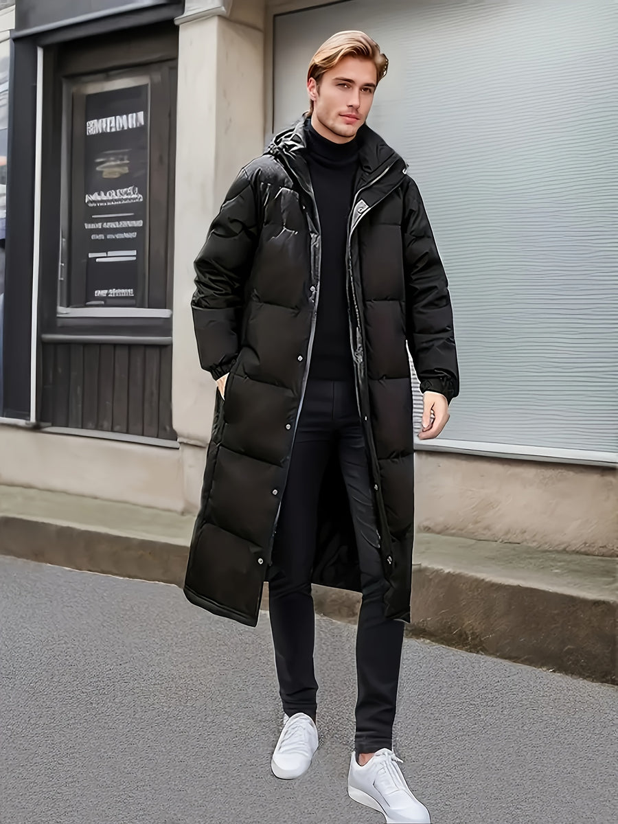 Manteau matelassé long, coupe-vent, à capuche, long, photo 3