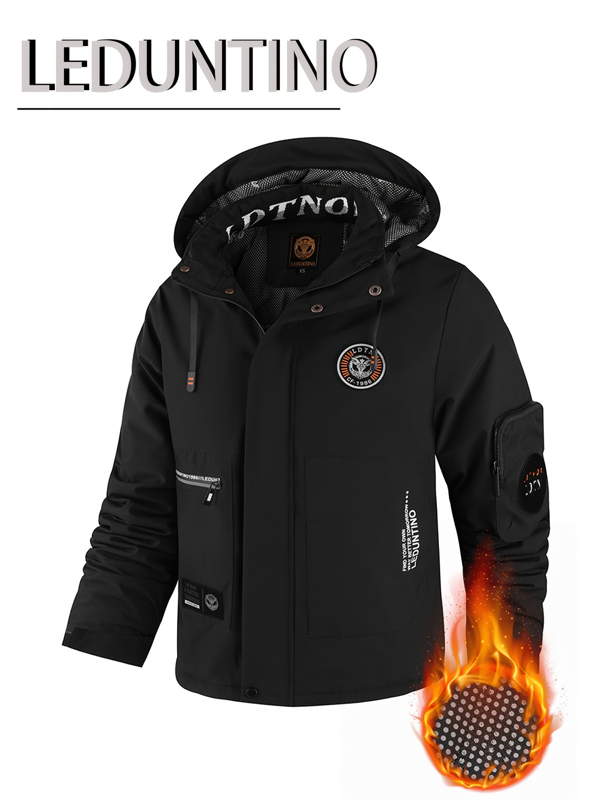 Veste pour homme, à capuche, blanc