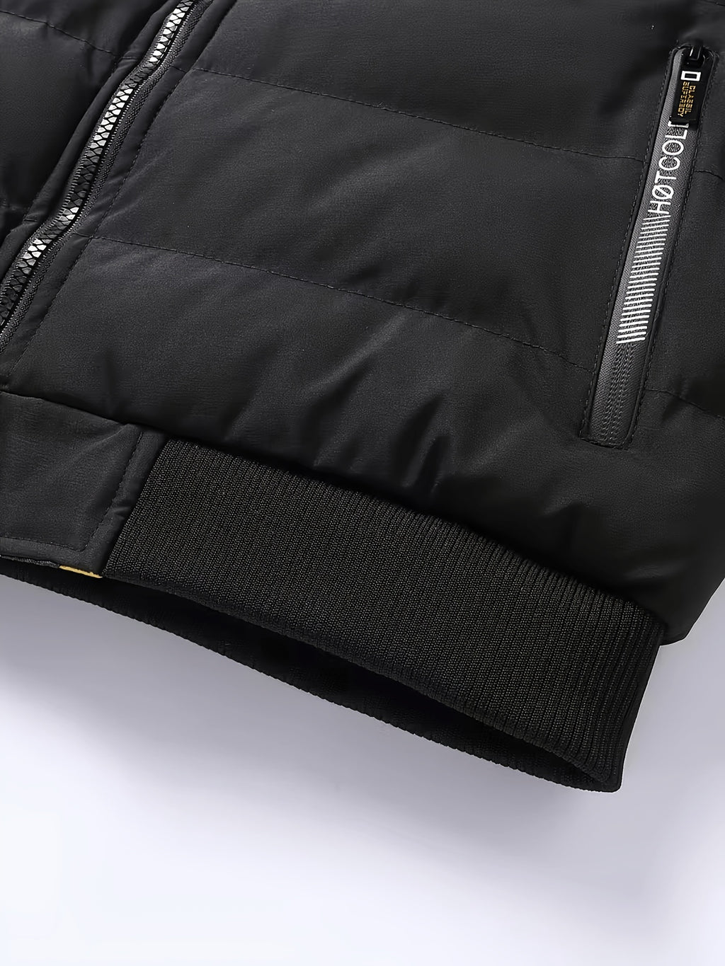 Manteau matelassé pour homme, capuche amovible, à col montant