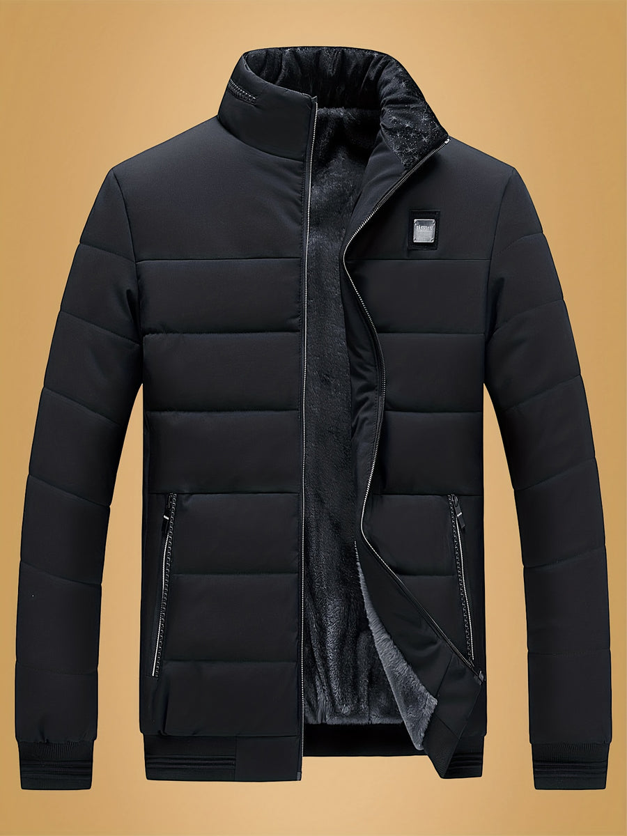 Manteau, à col montant, noir, photo 10