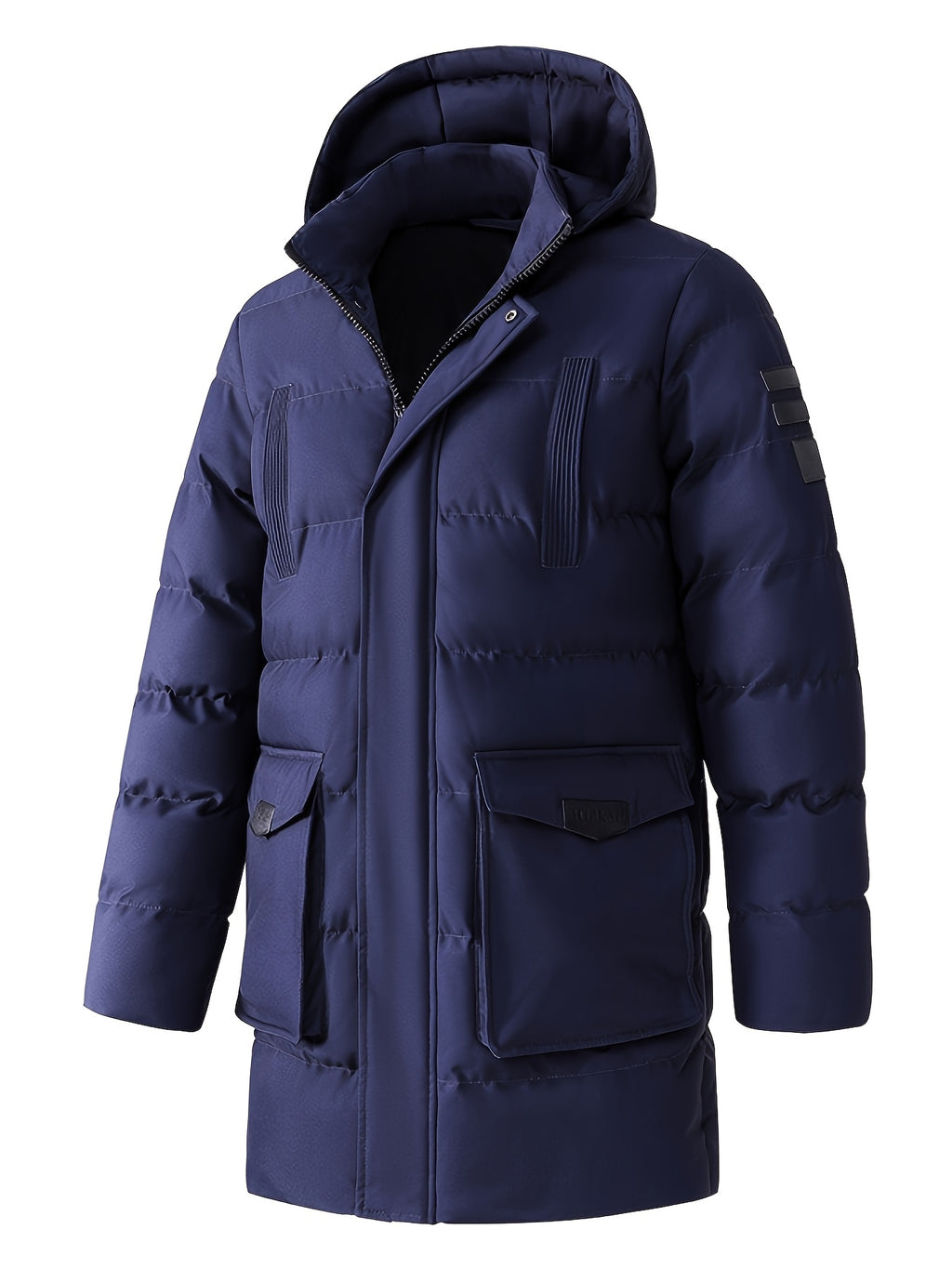 Veste long pour homme, grandes tailles, à capuche