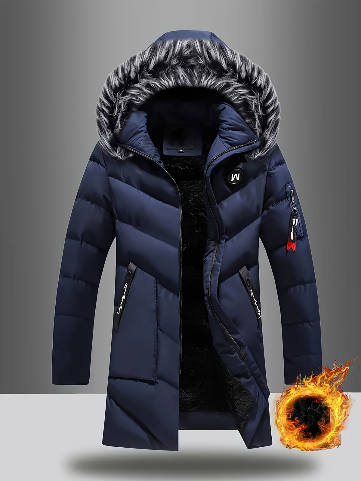 Veste pour homme, capuche amovible, modele 2