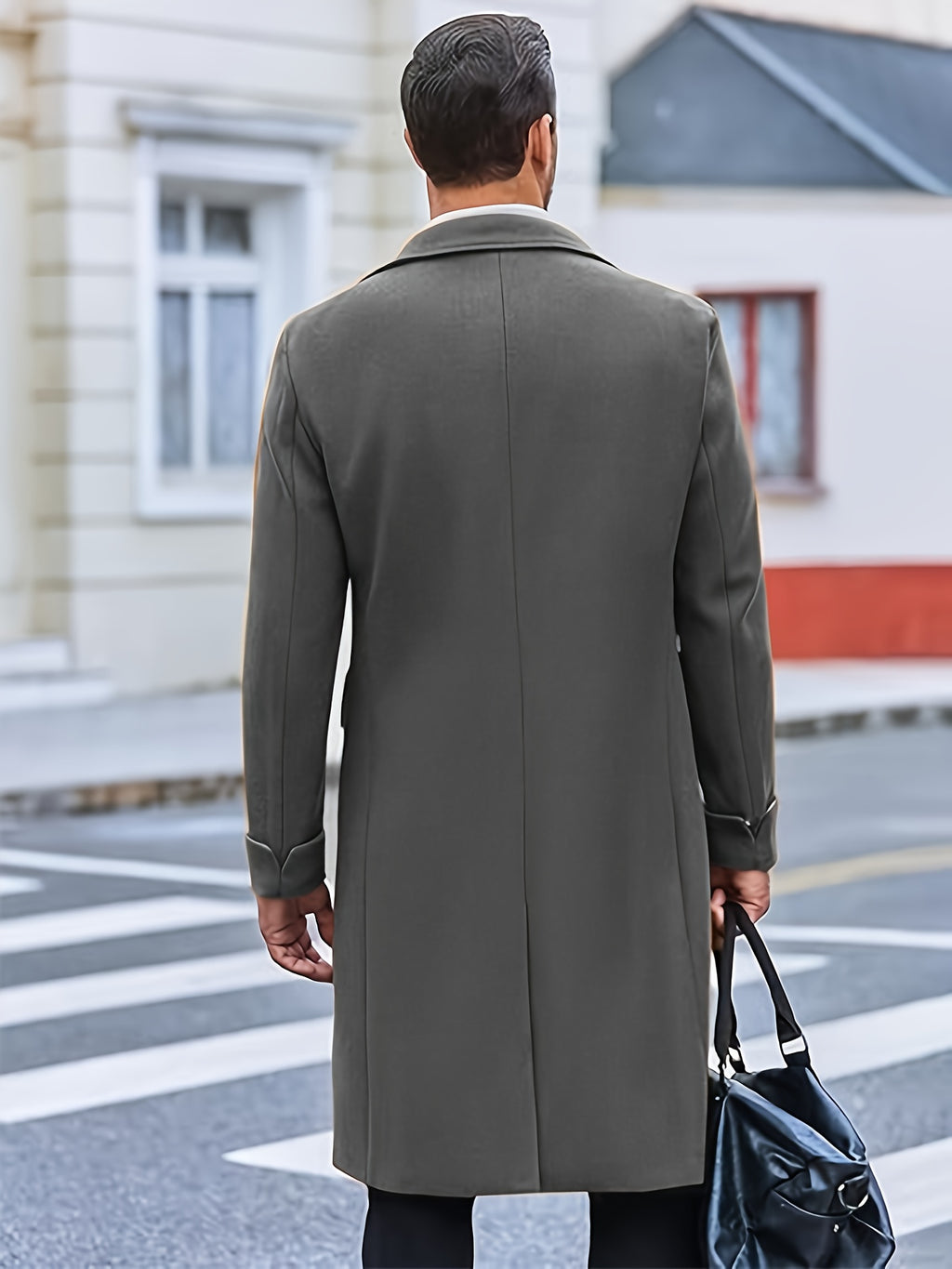 Manteau pour homme, à revers, brun jaunâtre