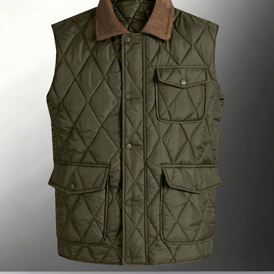Manteau matelassé, coupe-vent, à revers, vert, coloris vert