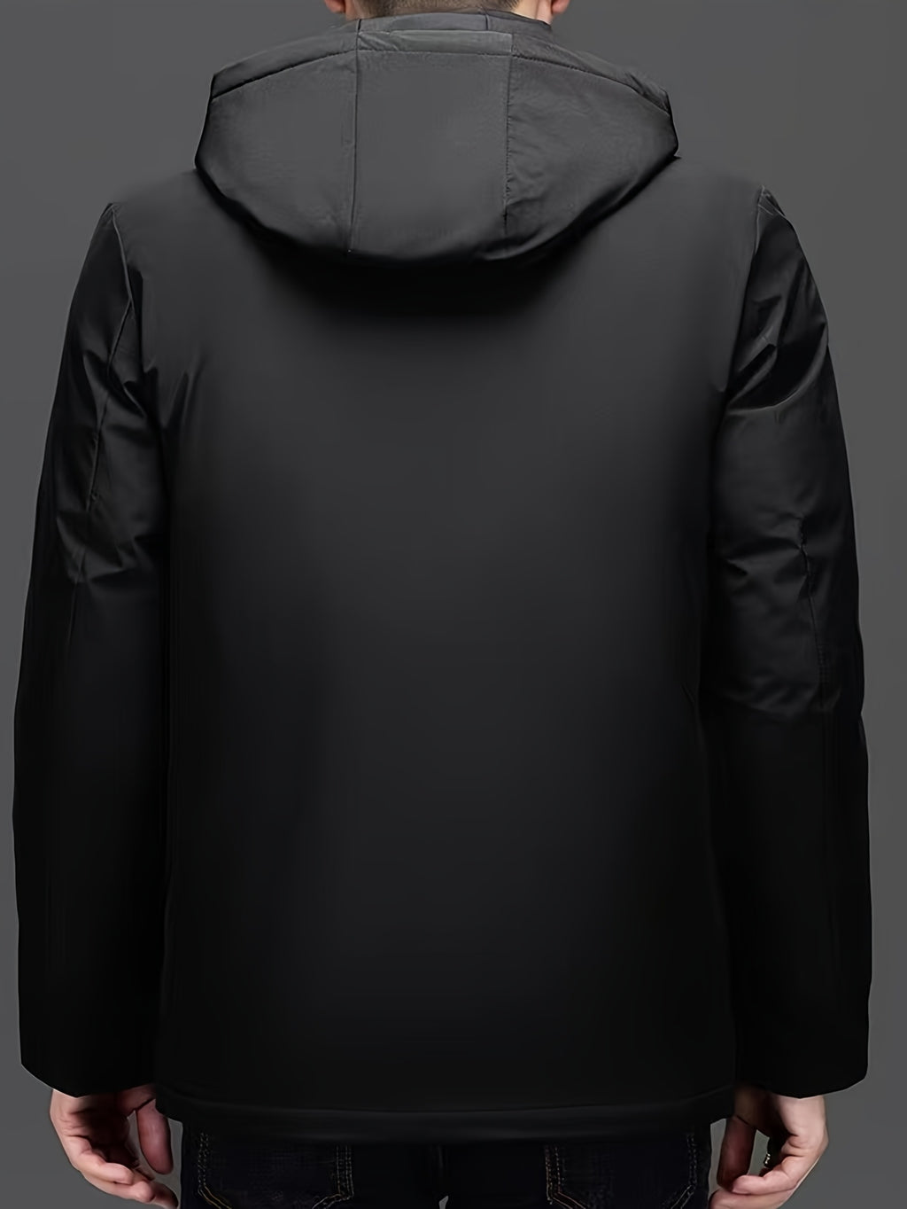 Manteau matelassé pour homme, capuche amovible, bleu marine