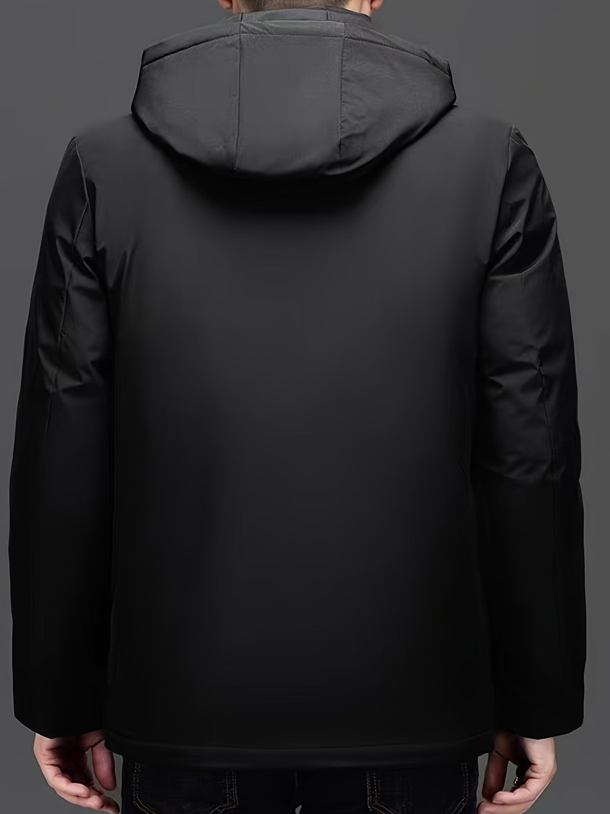 Manteau matelassé pour homme, capuche amovible, bleu marine