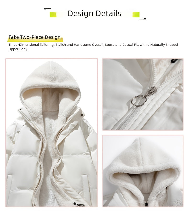 Veste matelassée pour homme, à capuche, rose