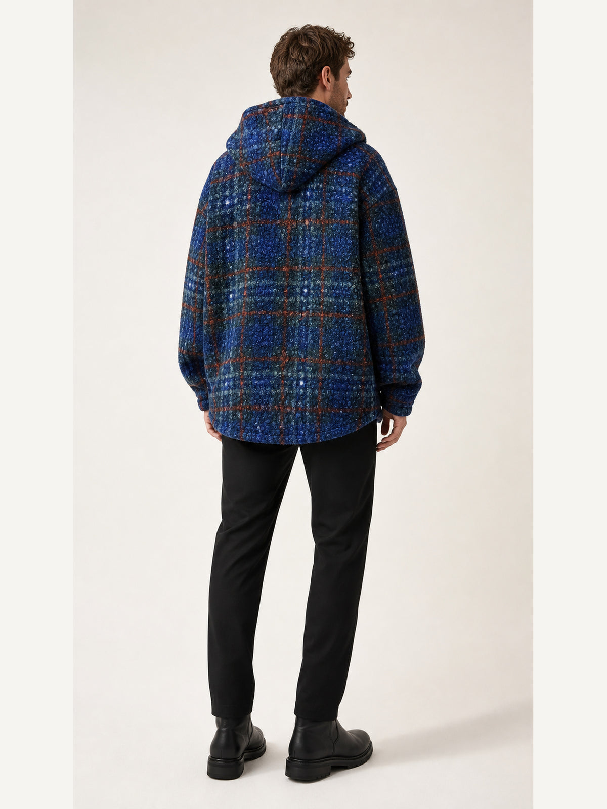 Veste pour homme, coupe-vent, à capuche, café