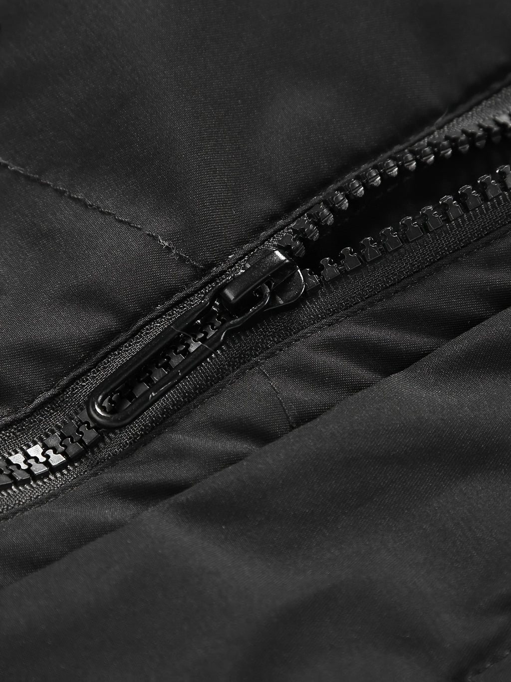 Manteau matelassé pour homme, coupe-vent, à col montant, noir