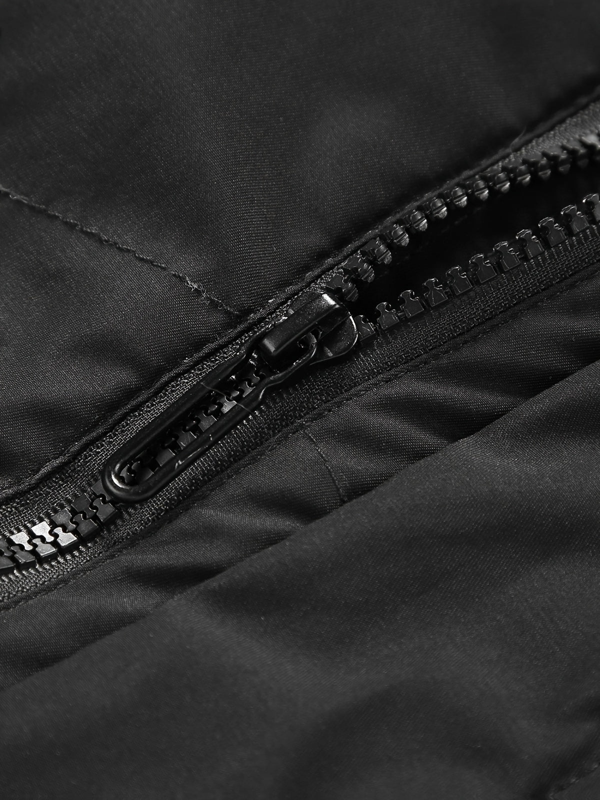 Manteau matelassé pour homme, coupe-vent, à col montant, noir