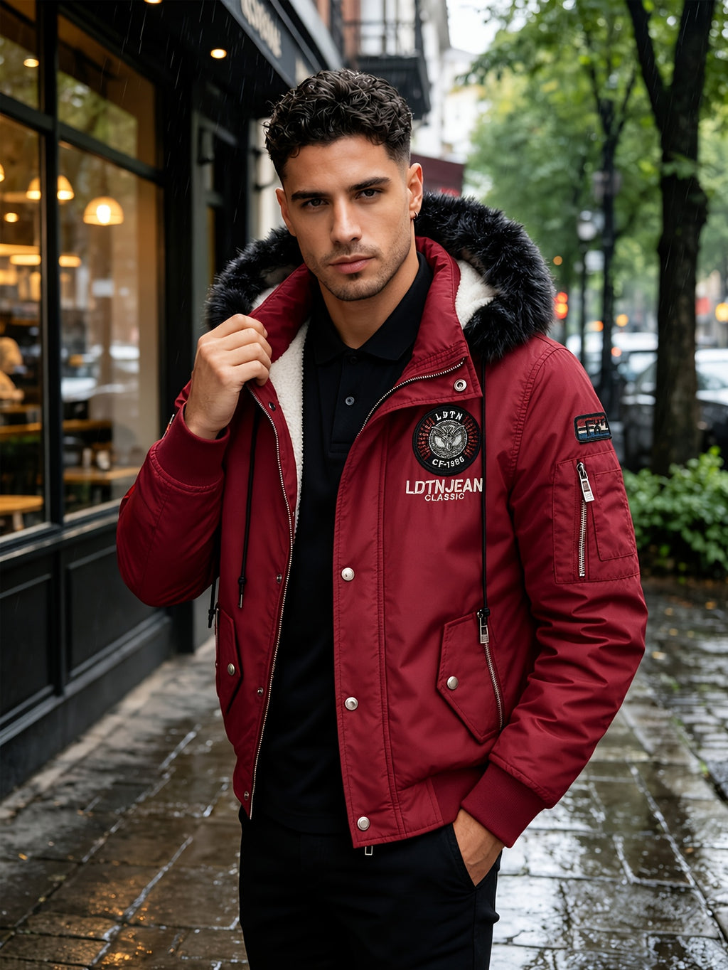 Veste pour homme, à capuche, bleu royal