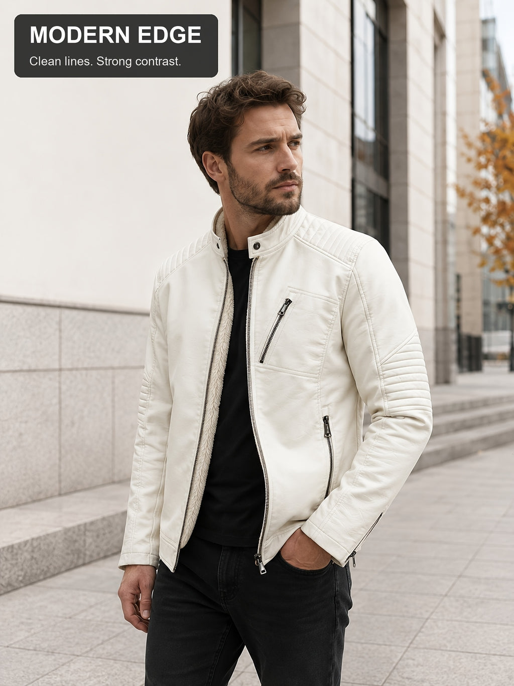 Veste Décontractée, une Pièce de Printemps/Hiver Élégante, avec un Design de Cardigan Zippé, un Col Montant et des Poches Zippées. Convient pour une Tenue Décontractée et les Soirées, Elle est Aussi Confortable pour le Cyclisme. Un Cadeau de No, photo 3