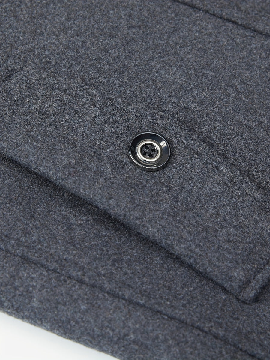 Manteau en laine, 30 % laine, à revers, orange, détail du vêtement