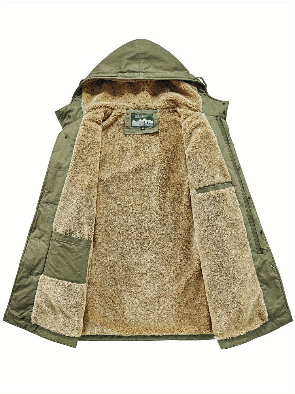 Manteau matelassé pour homme, à capuche, vert foncé
