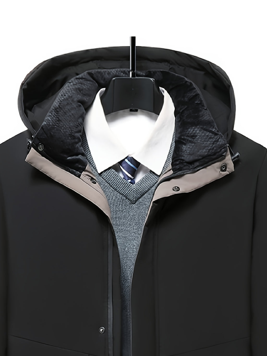 Manteau pour homme, à capuche, rouge