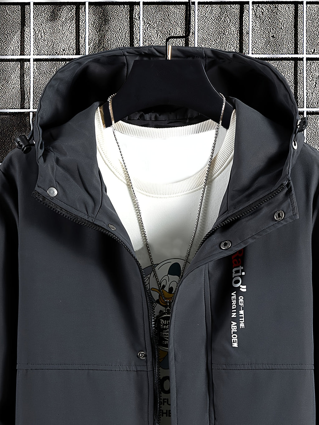 Trench long pour homme, grandes tailles, à capuche, long