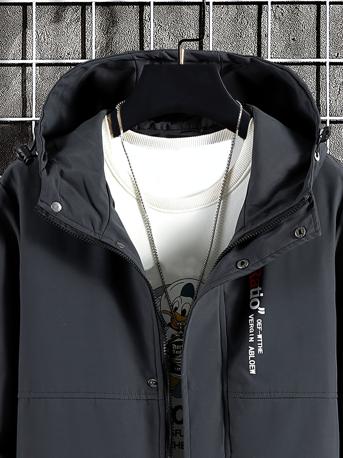 Trench long pour homme, grandes tailles, à capuche, long