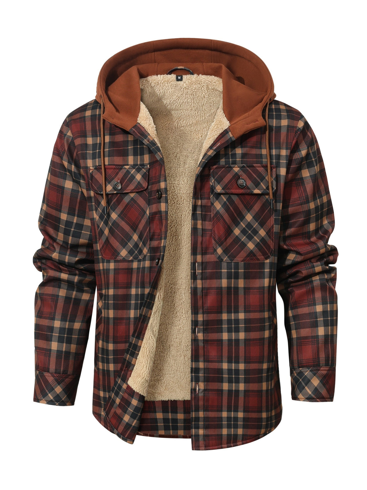Veste pour homme, patchwork, à capuche, noir