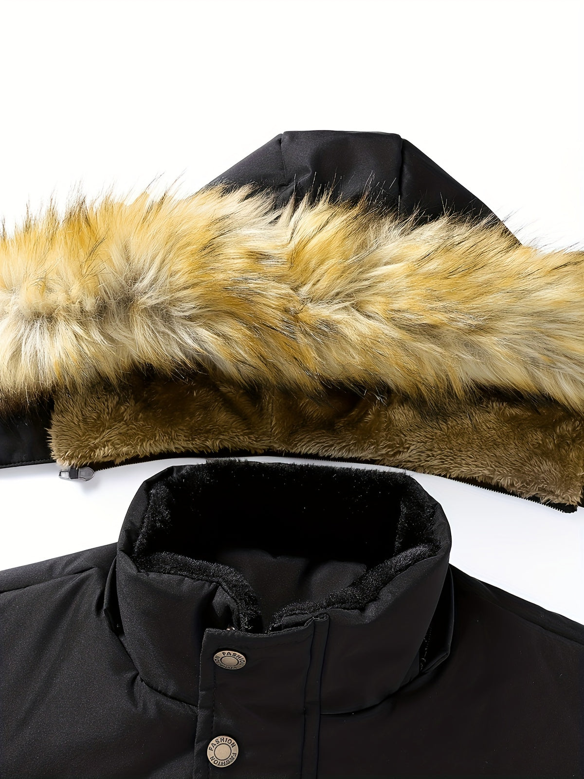 Manteau pour homme, coupe-vent, à capuche, noir foncé