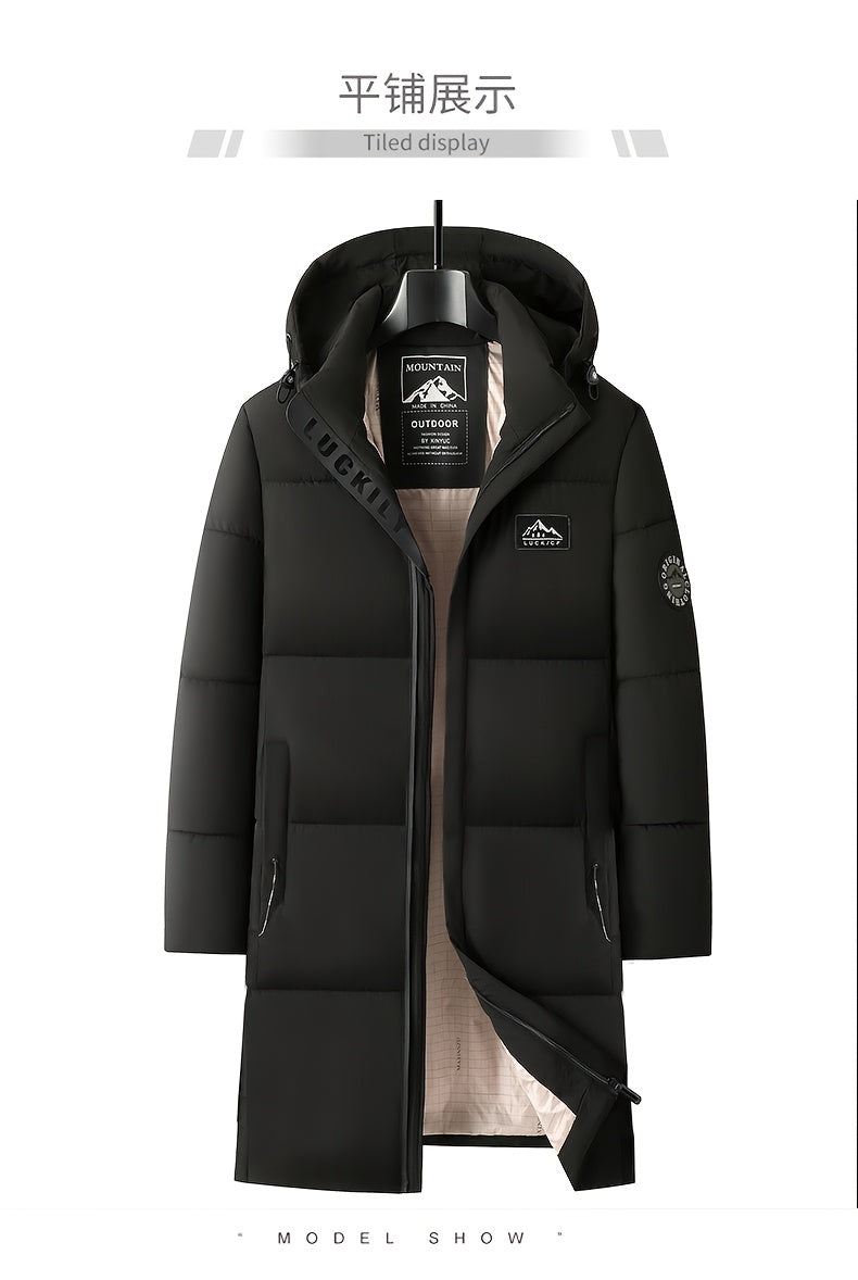 Manteau long, à capuche, noir, photo 5