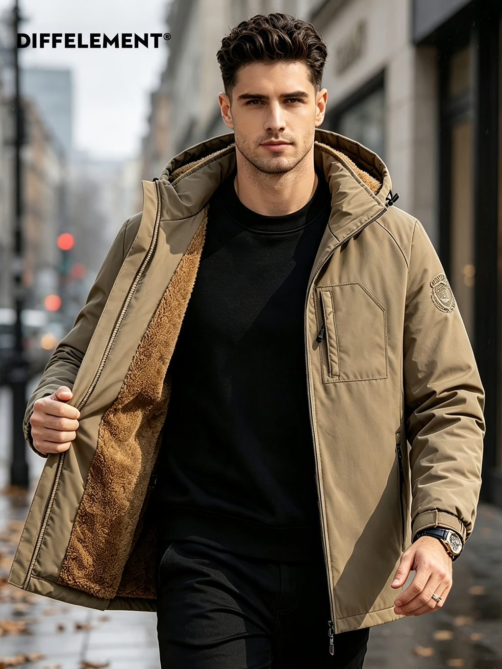Manteau pour homme, à capuche, modele 7