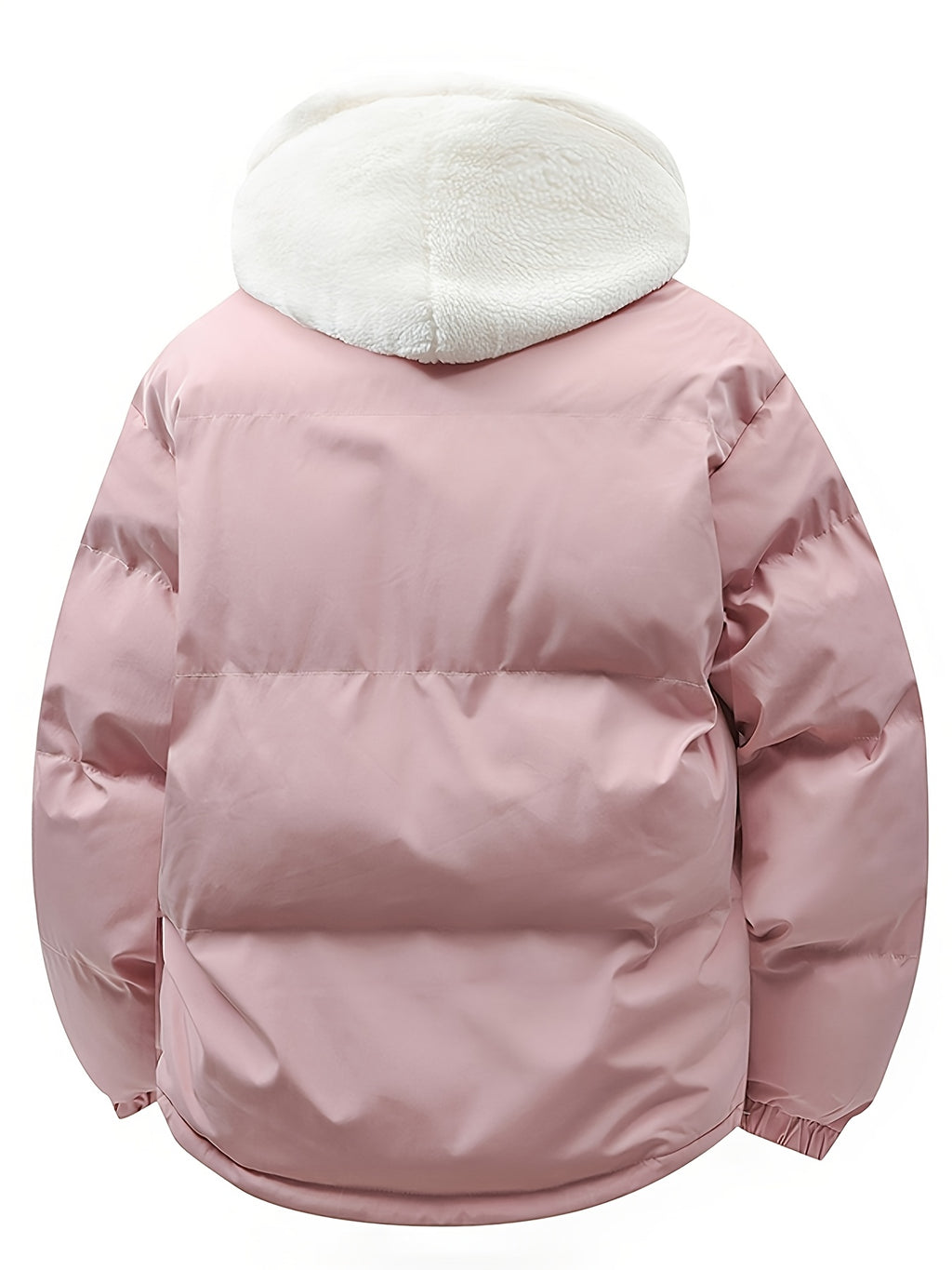 Veste en fausse fourrure pour homme, à capuche, blanc ivoire