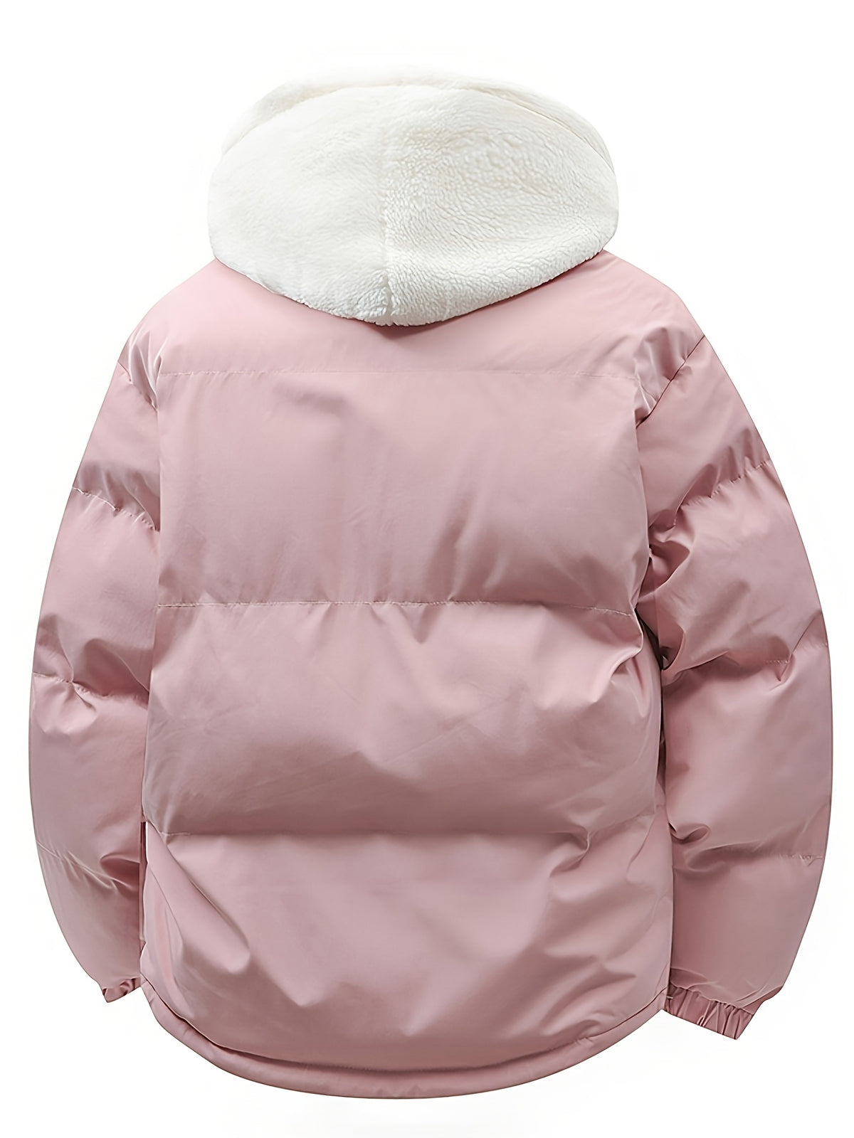 Veste en fausse fourrure pour homme, à capuche, blanc ivoire