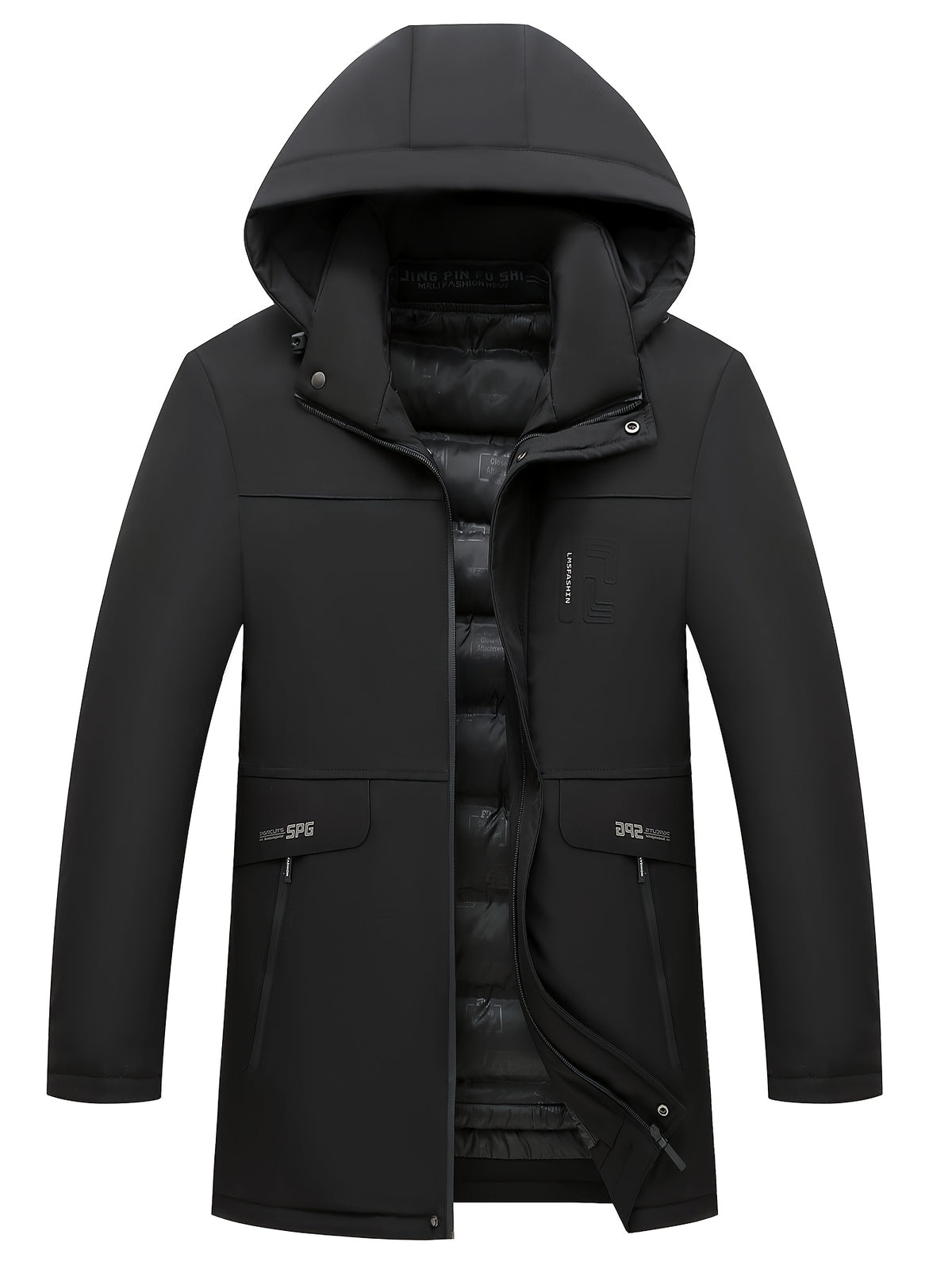 Veste long pour homme, à capuche, bleu