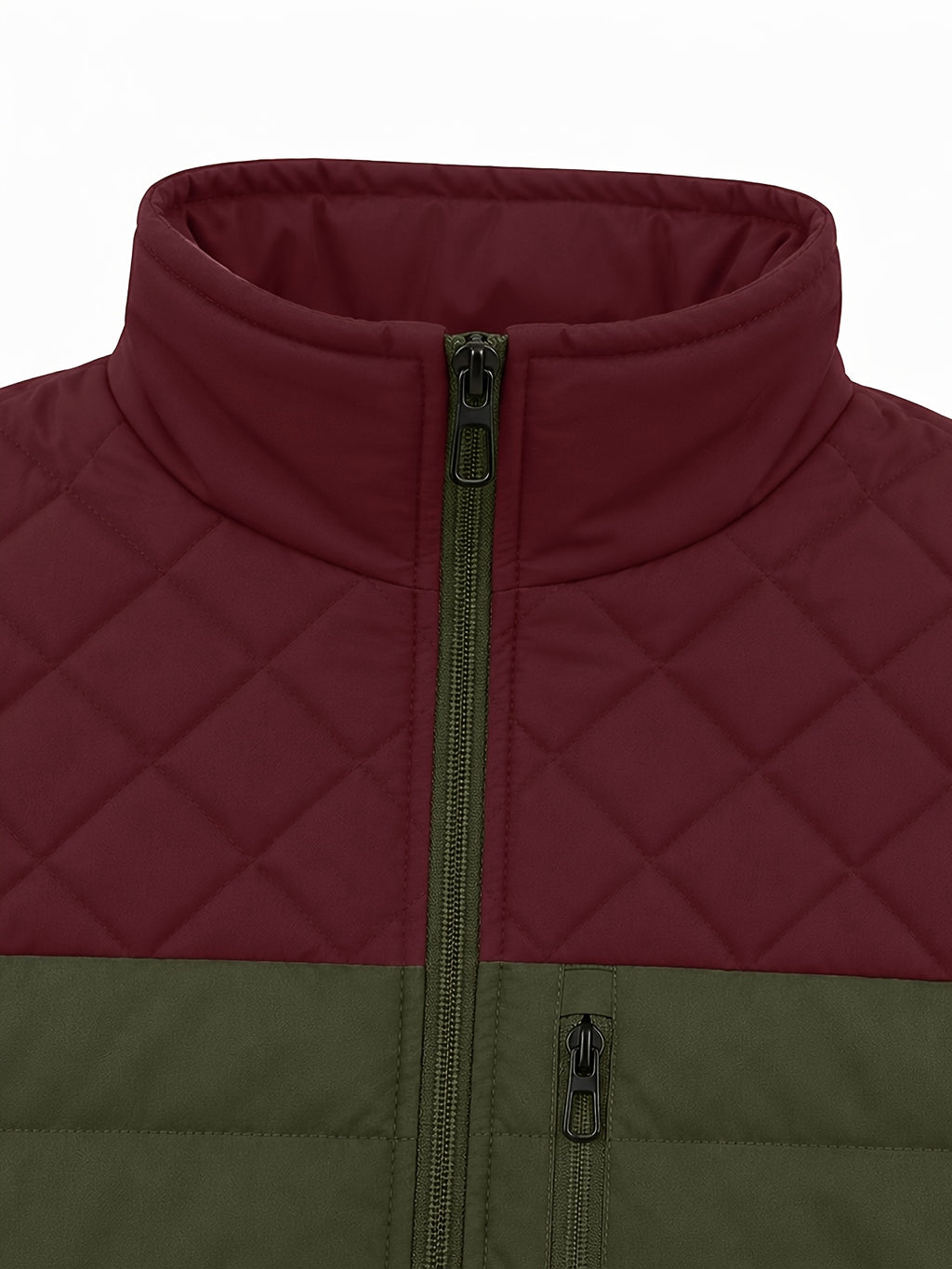 Veste matelassée, coupe-vent, à col montant, col montant, détail du vêtement