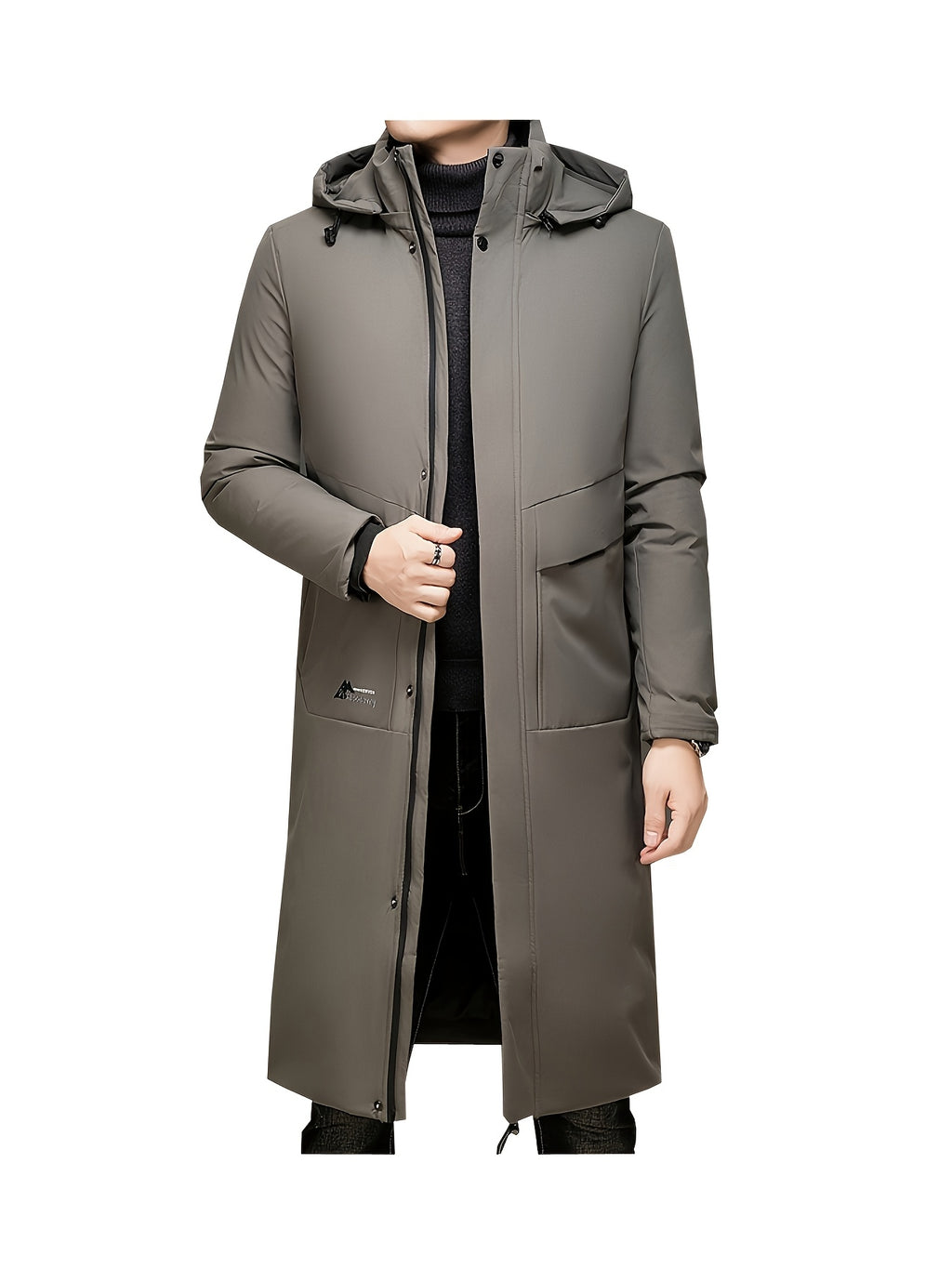 Manteau pour homme, coupe-vent, à capuche, kaki