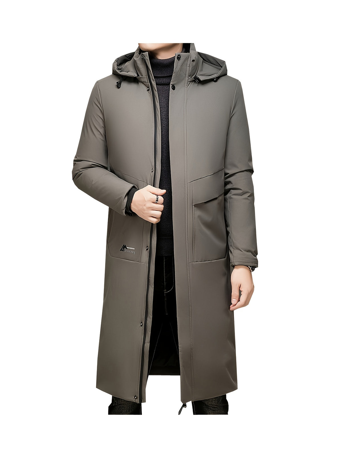 Manteau pour homme, coupe-vent, à capuche, kaki