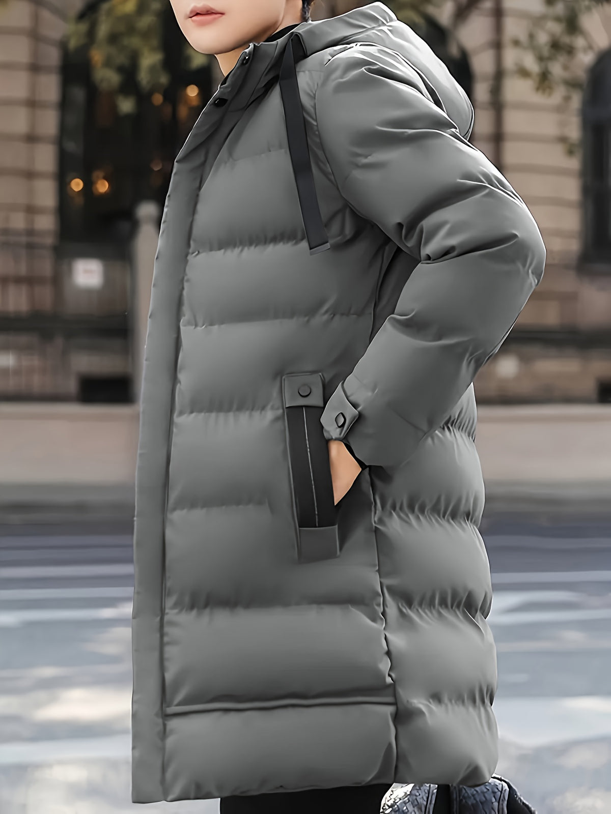 Manteau pour homme, coupe-vent, à capuche, vert fougère