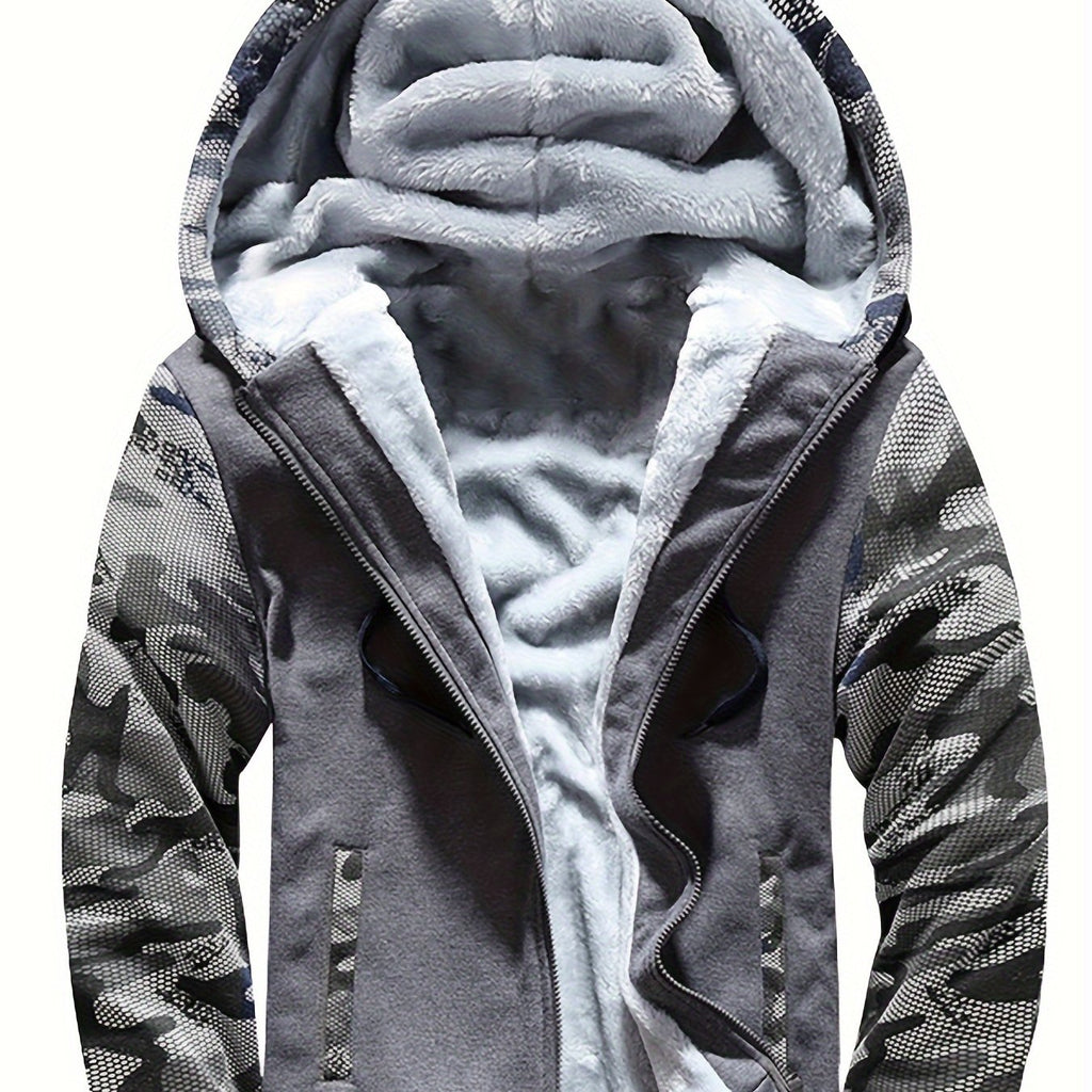 Veste, polaire, à capuche, graphite, coloris zone grise