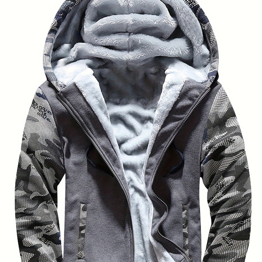 Veste, polaire, à capuche, graphite, coloris zone grise