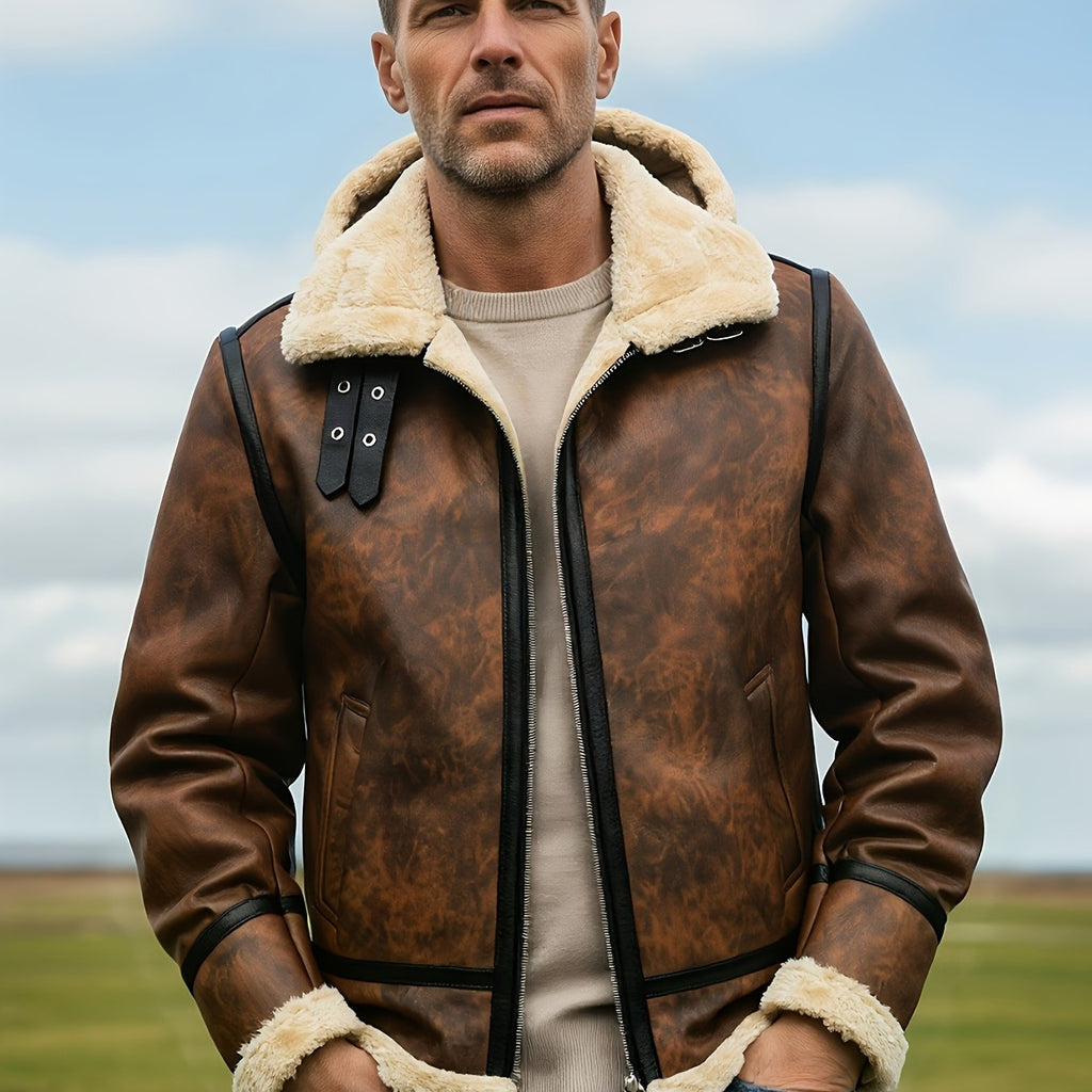 Veste, polaire, à capuche, café, coloris couleur café