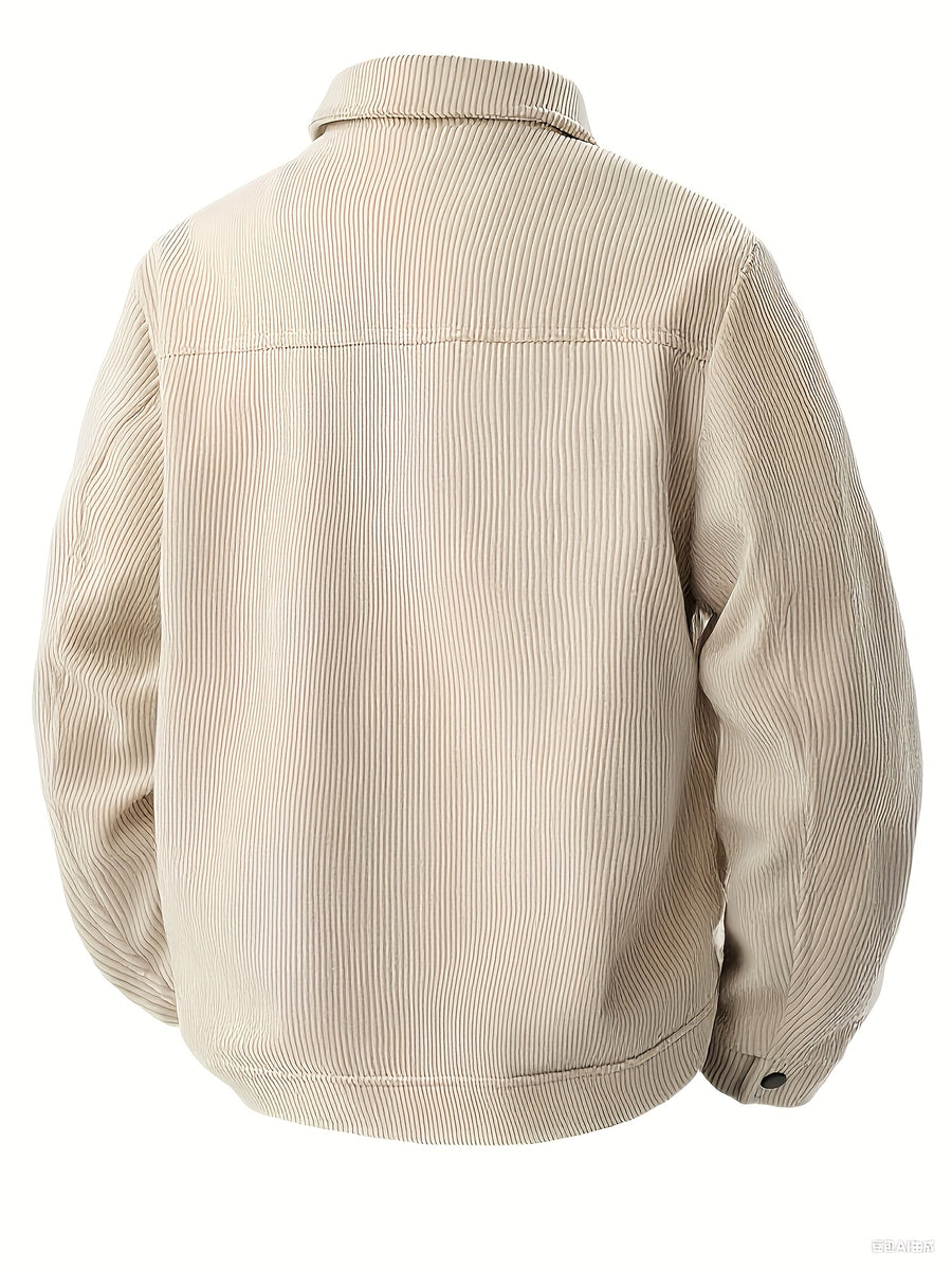 Veste, velours côtelé, à revers, noir, photo 15